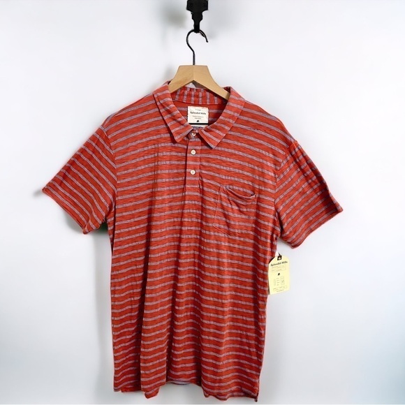 Splendid Mills NWT Striped Slub Pima Short Sleeve Polo T-Shirt Tee Size XL - Picture 3 of 9